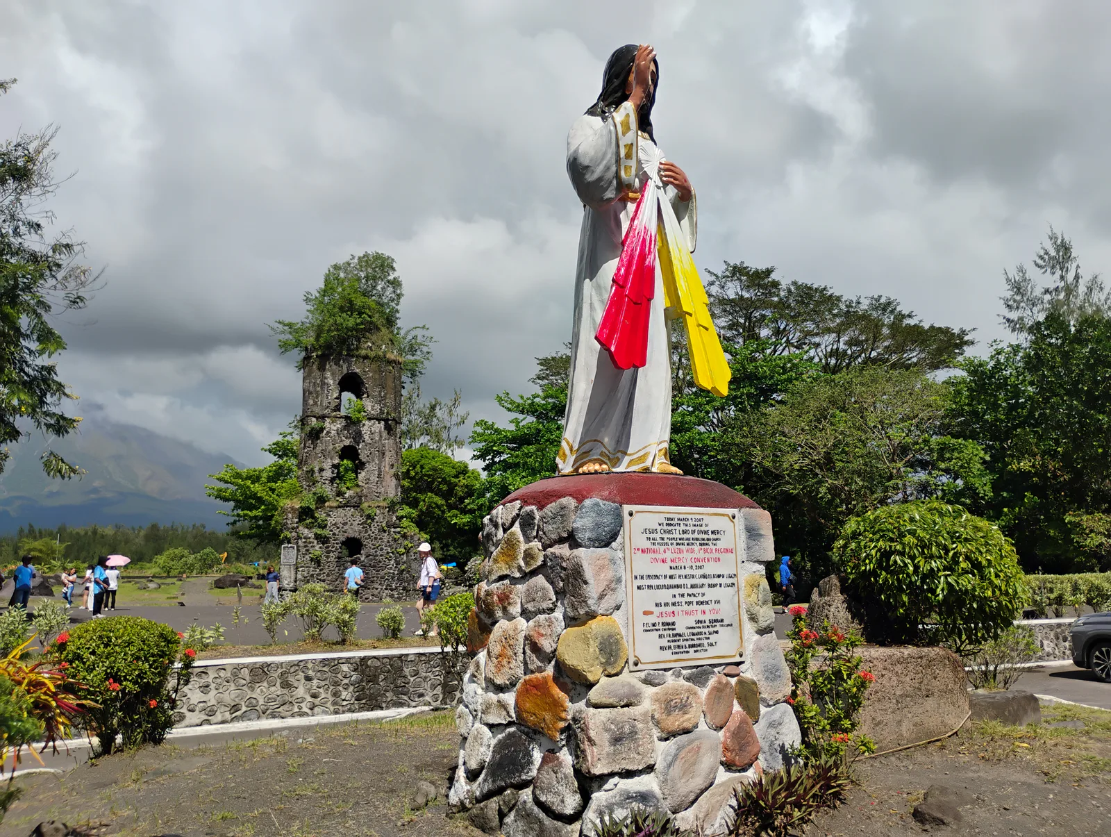 Entrance area of the Cagsawa church ruins in Daraga